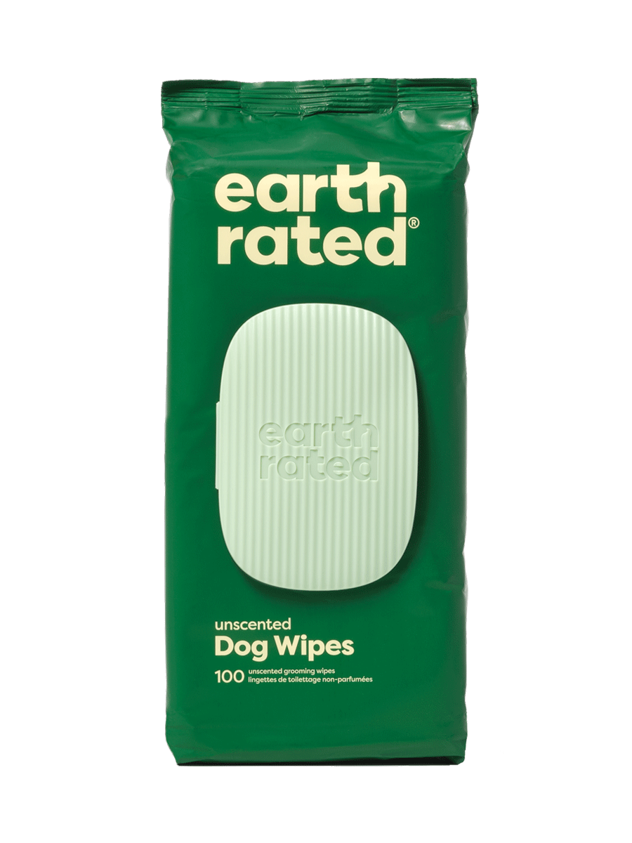 Earth Rated Unscented Dog Grooming Wipes, 100 Pack