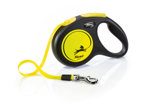 Flexi New Neon Tape Lead 5m — Medium, Neon Yellow